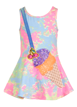 Little Girl’s Fit & Flare Tie Dye Ice Cream Dress