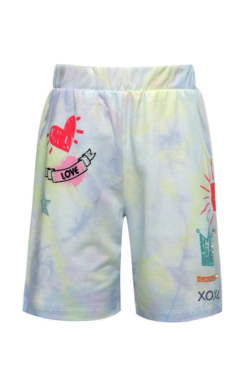 XOXO Printed French Terry Bermuda Shorts