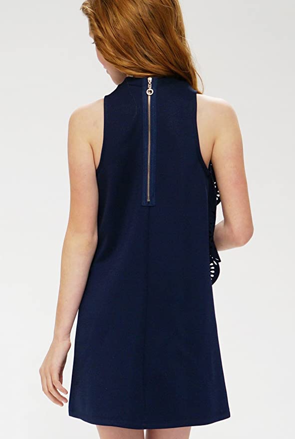 Big Girls Lace Scallop A-Line Dress  Mock Neckline  Sleeveless   Waterfall Scallop Cut Out Lace  A-Line Comfy Fit  Comfort Driven  Exposed Back Zipper  Hannah Banana designer girls' special occasion dresses created with your little girl in mind.  All dresses designed to be on trend so she can be her best and most confident at any event.  Special occasion dresses made with full attention to detail by using custom designed graphics, bold colors, and intricately placed embellishments.