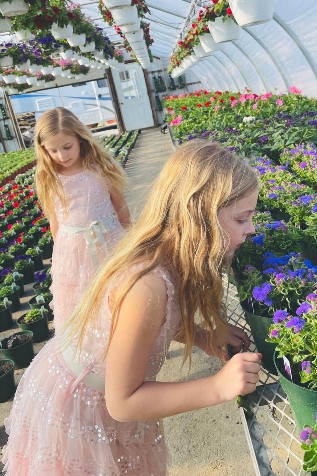 Big Girls Sleeveless Ruffled Sequin Party Dress