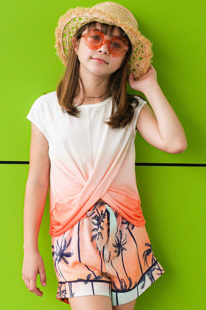 Hannah Banana Girls Palm Tree and Sunset PJ Style Shorts