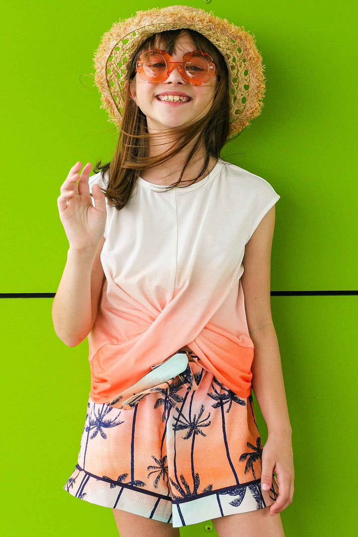 Hannah Banana Girls Palm Tree and Sunset PJ Style Shorts