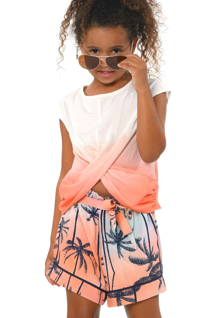 Hannah Banana Girls Palm Tree and Sunset PJ Style Shorts