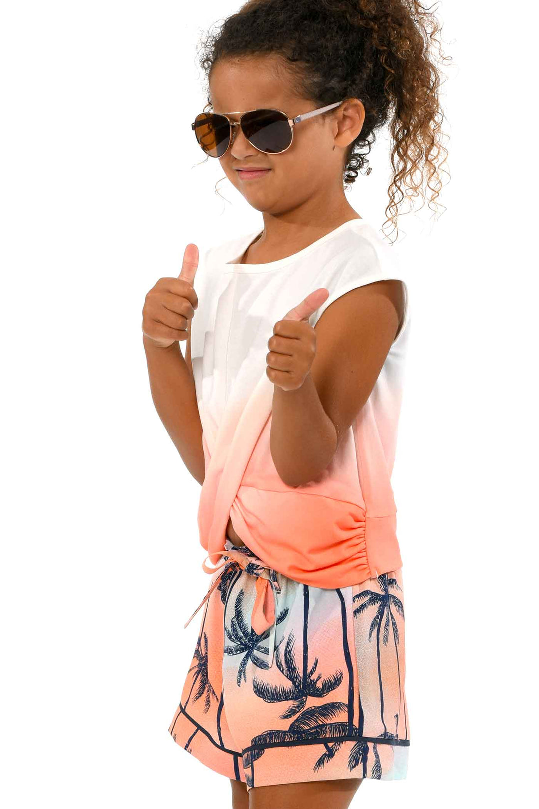 Hannah Banana Girls Palm Tree and Sunset PJ Style Shorts