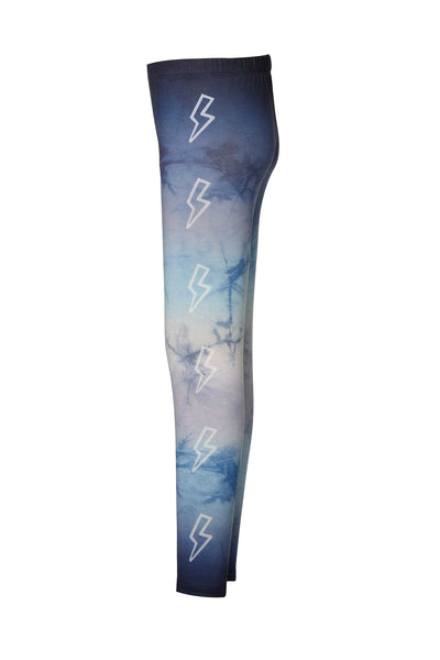 Little Girl's Tie Dye Watercolor Thunder Comfy Athleisure Leggings