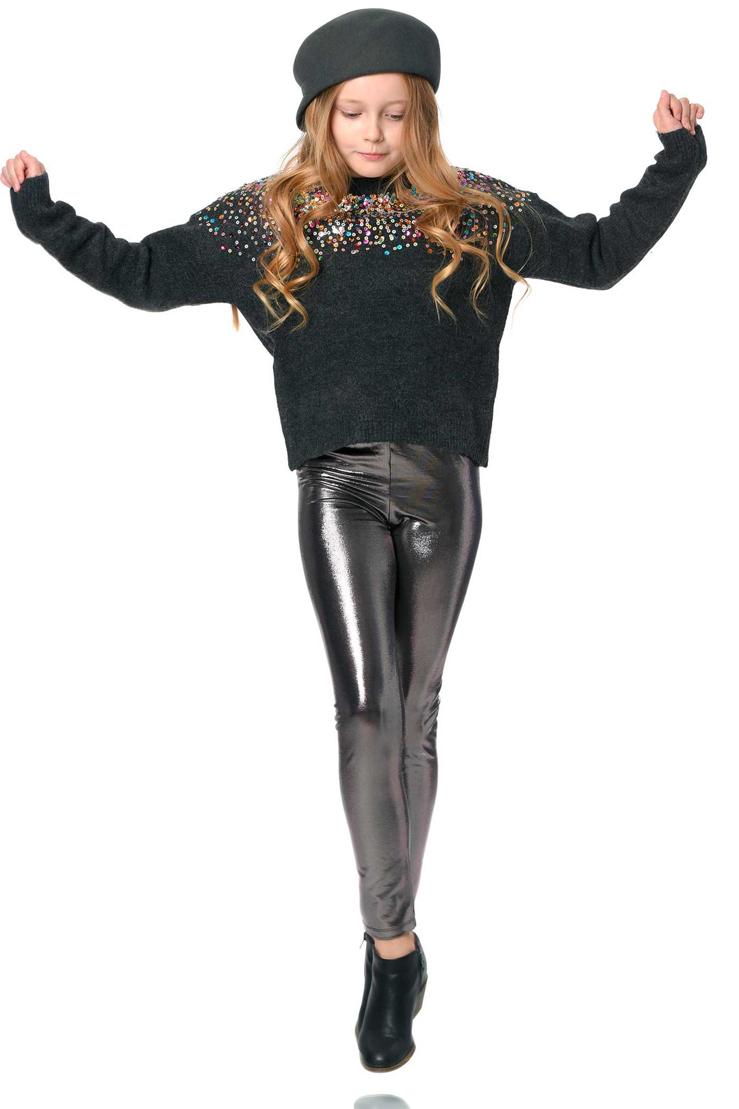 Girls Metallic Leggings