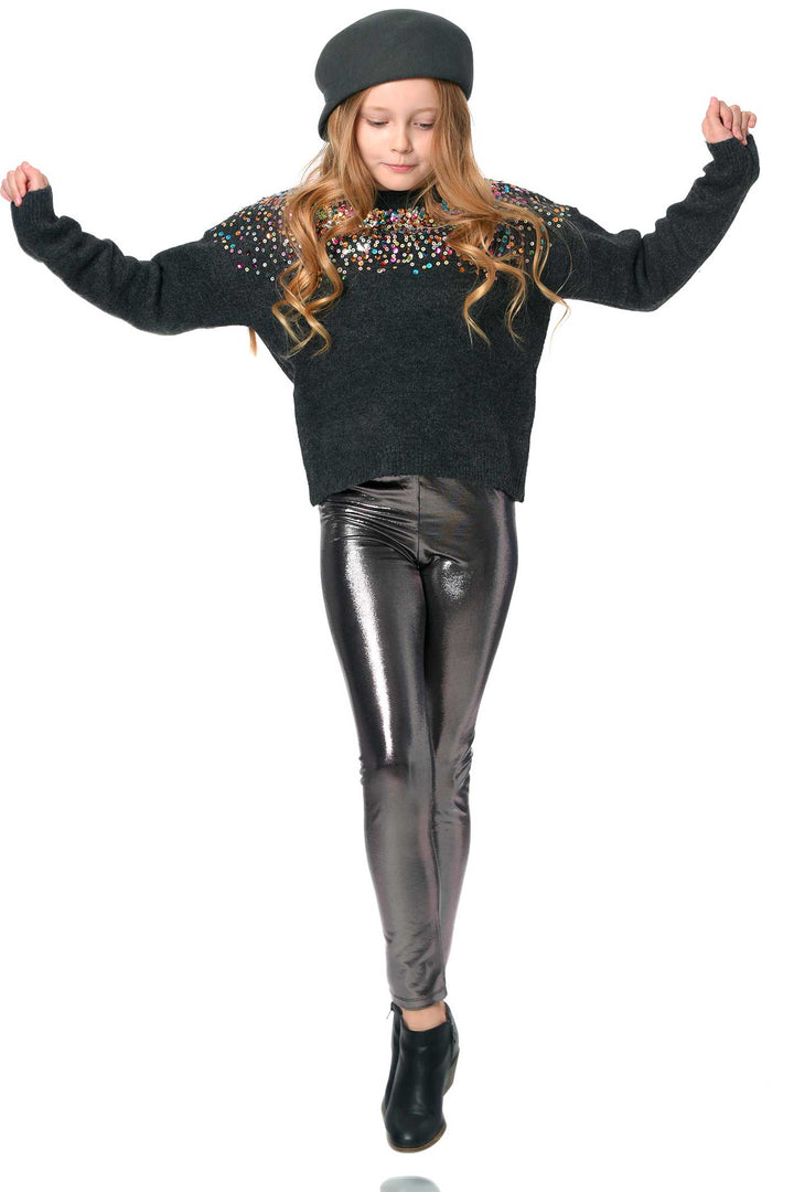 Girls Metallic Leggings