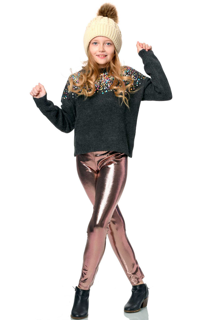 Girls Metallic Leggings