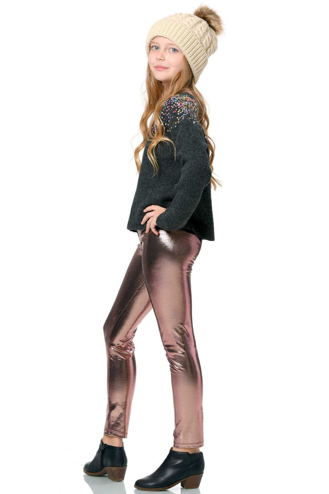 Girls Metallic Leggings