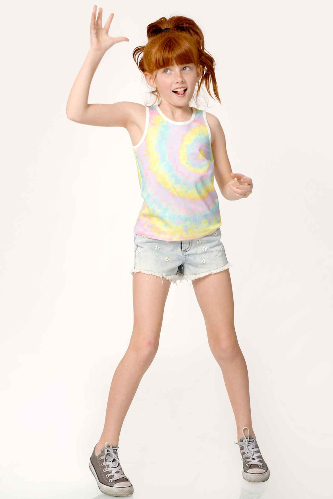 Hannah Banana Girls Swirl Tie-Dye Tank Top
