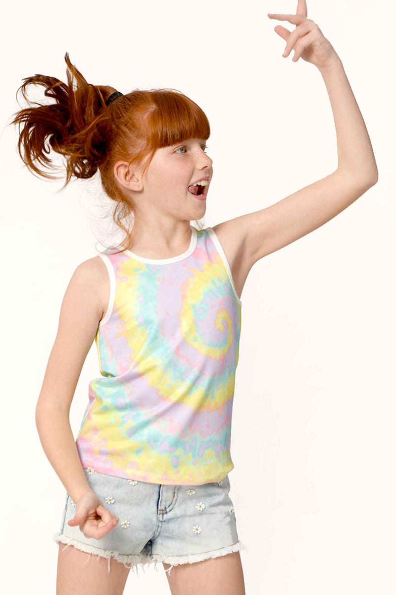 Hannah Banana Girls Swirl Tie-Dye Tank Top