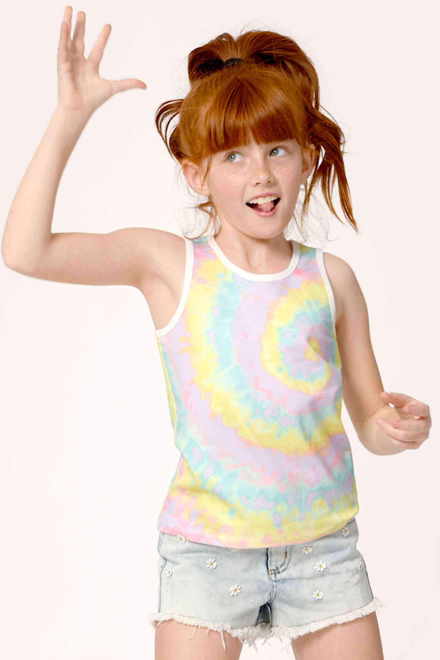 Hannah Banana Girls Washed Daisy Denim Shorts