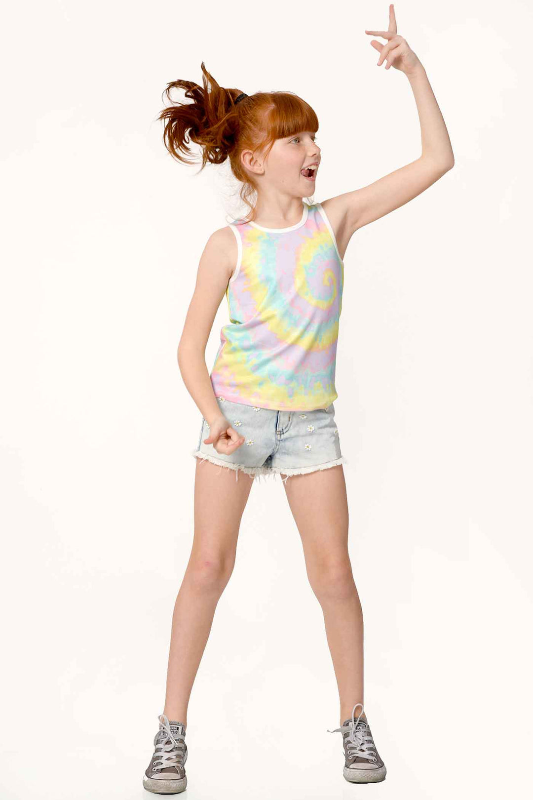 Hannah Banana Girls Swirl Tie-Dye Tank Top