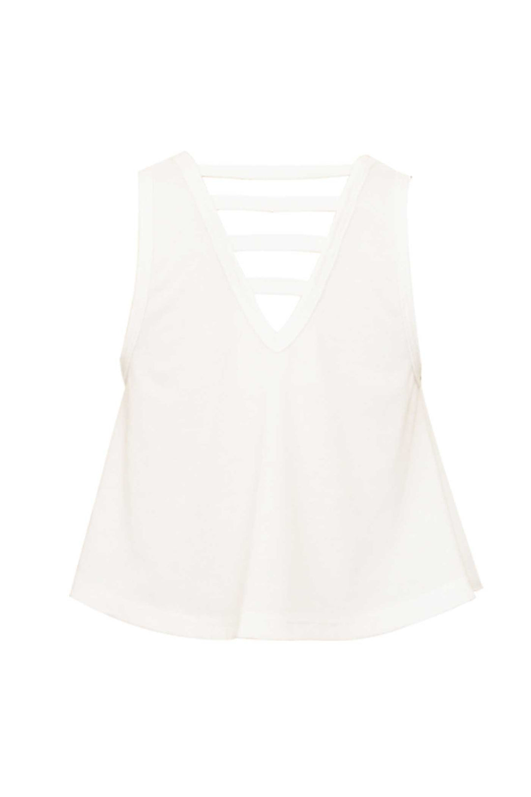 Girls Ladder Cut Out V-Back Basic Swing Tank Top