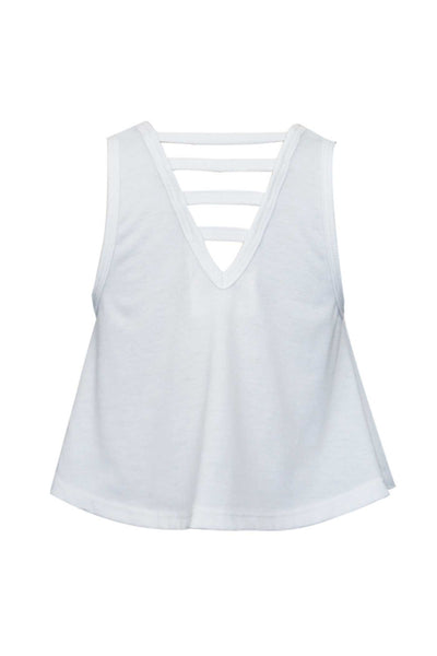 Girls Ladder Cut Out V-Back Basic Swing Tank Top