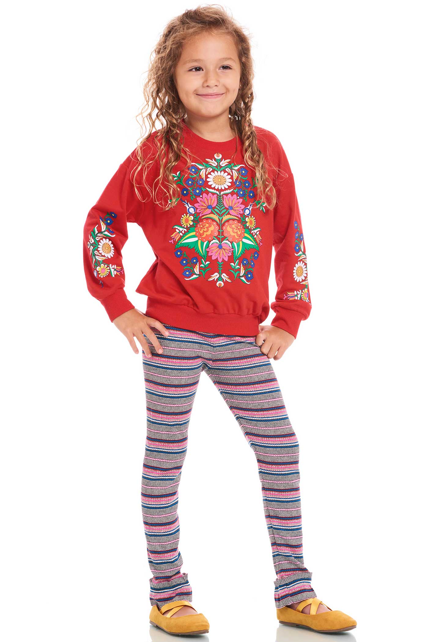 Hannah Banana Girls Colorful Striped Leggings