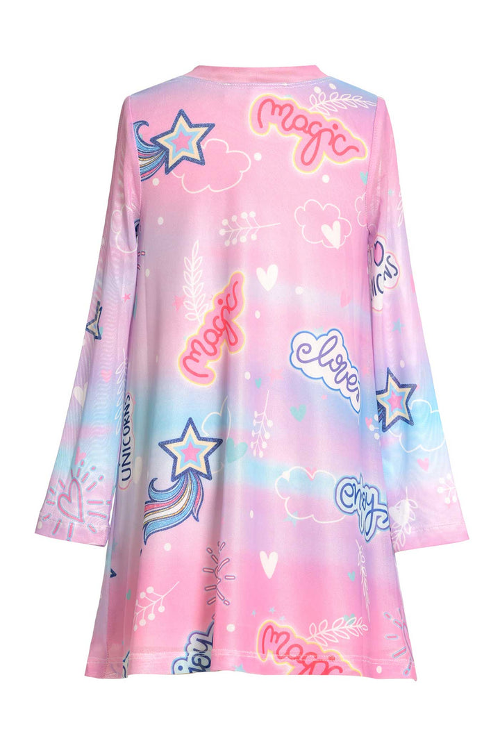 Baby Sara Toddler Girls Long Sleeve Unicorn Knit Dress