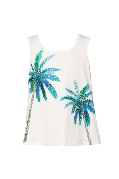 Hannah Banana Girls Palm Tree Graphic Tank Top