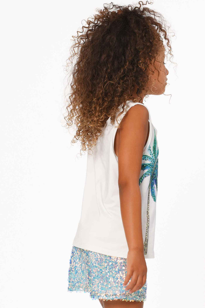 Hannah Banana Girls Palm Tree Graphic Tank Top