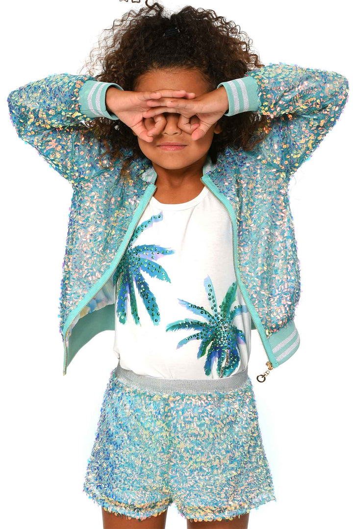 Hannah Banana Girls Palm Tree Graphic Tank Top