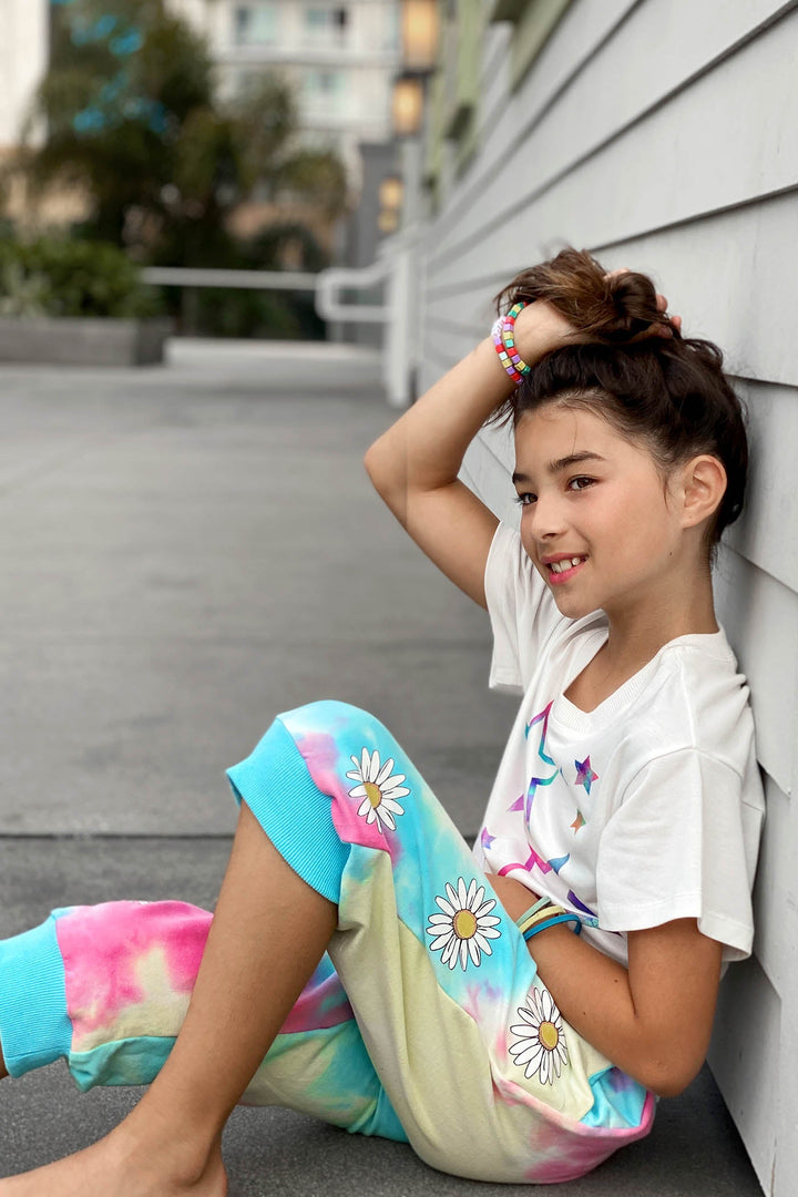 Girl’s Pastel Tie Dye Star Graphic T-Shirt