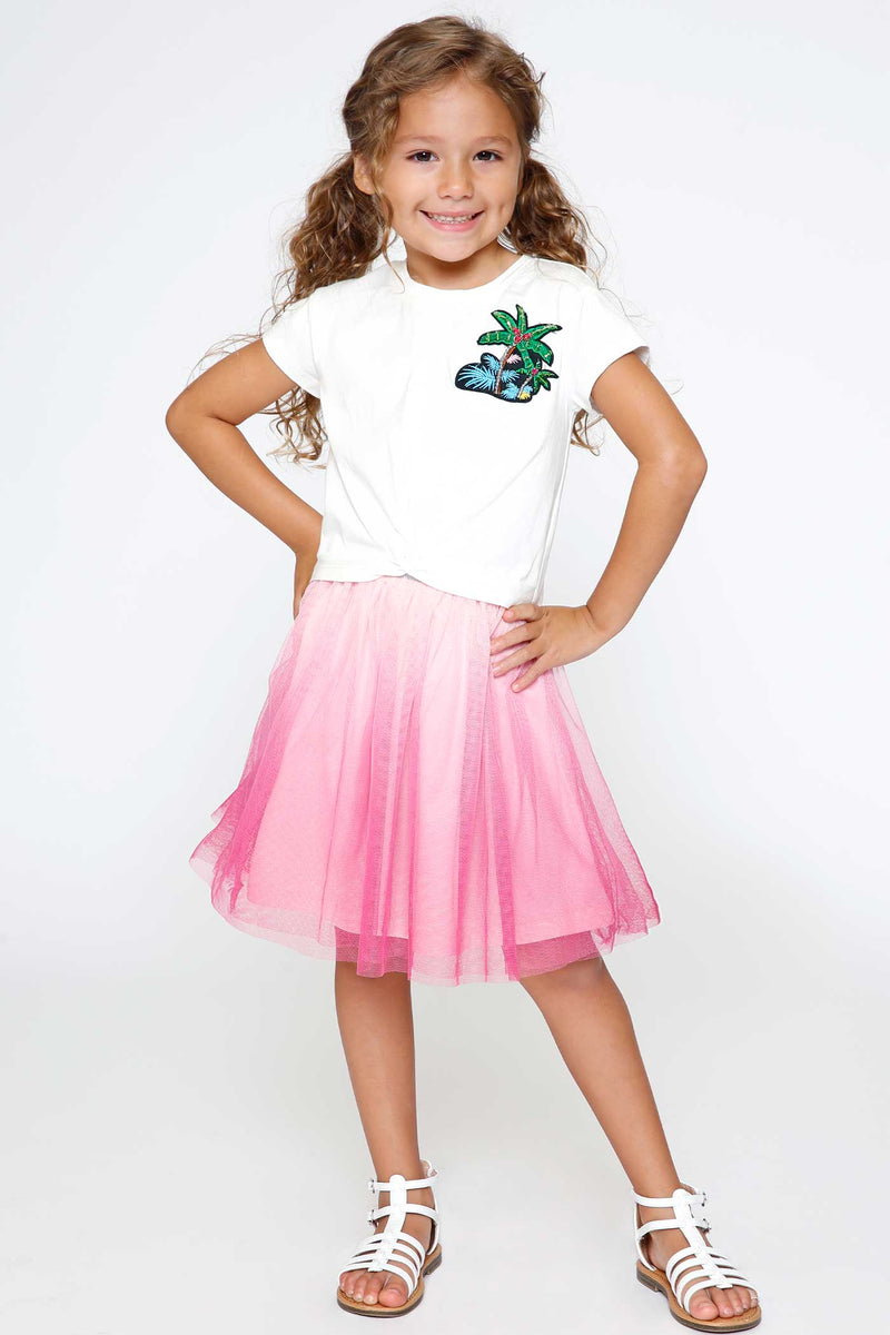 Hannah Banana Little Girls Ombre Print Tutu Skirt