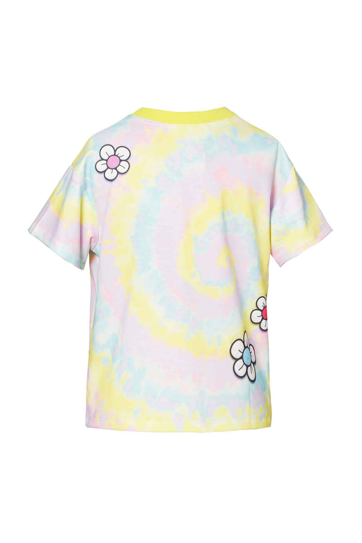 Hannah Banana Little Girls Smiley Daisy Tie Dye Short Sleeve Top