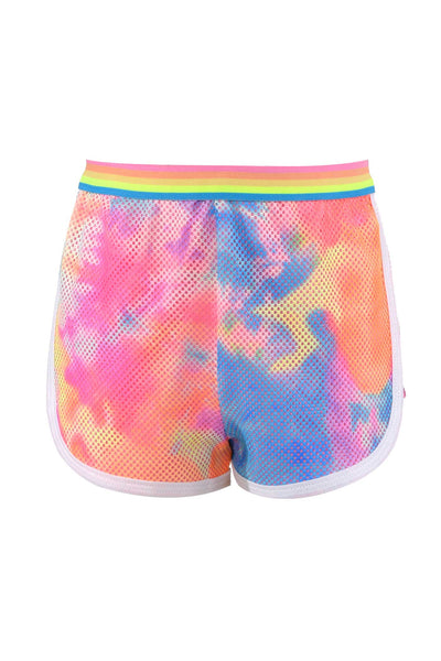 Hannah Banana Girls Colorful Tie Dye Mesh Dolphin Shorts