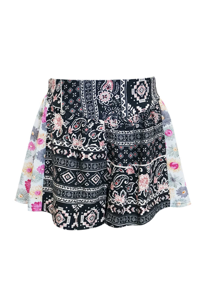 Big Girls Mixed Print Boho Style Shorts