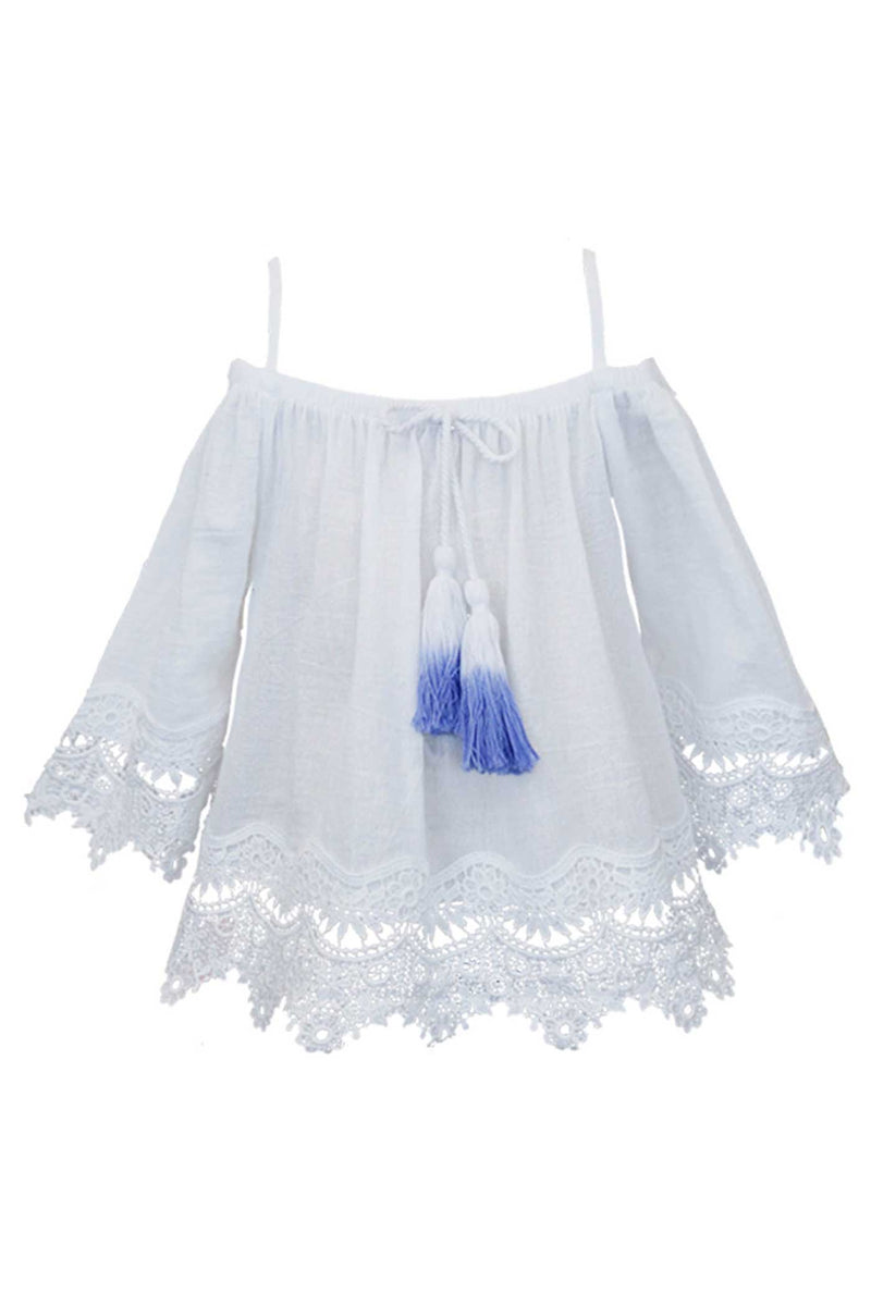 Hannah Banana Girls Off The Shoulder Eyelet Lace Top