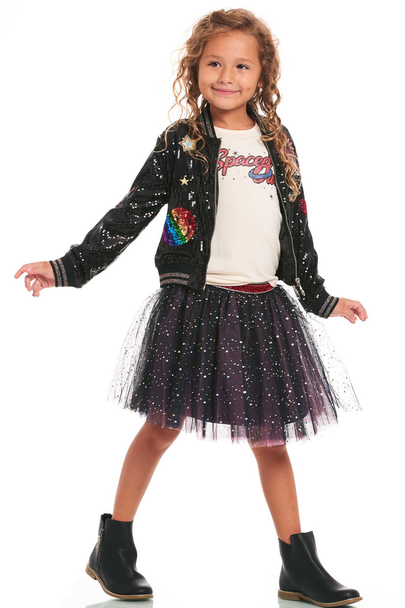 Hannah Banana Girls Starry Holographic Dots Tutu Skirt