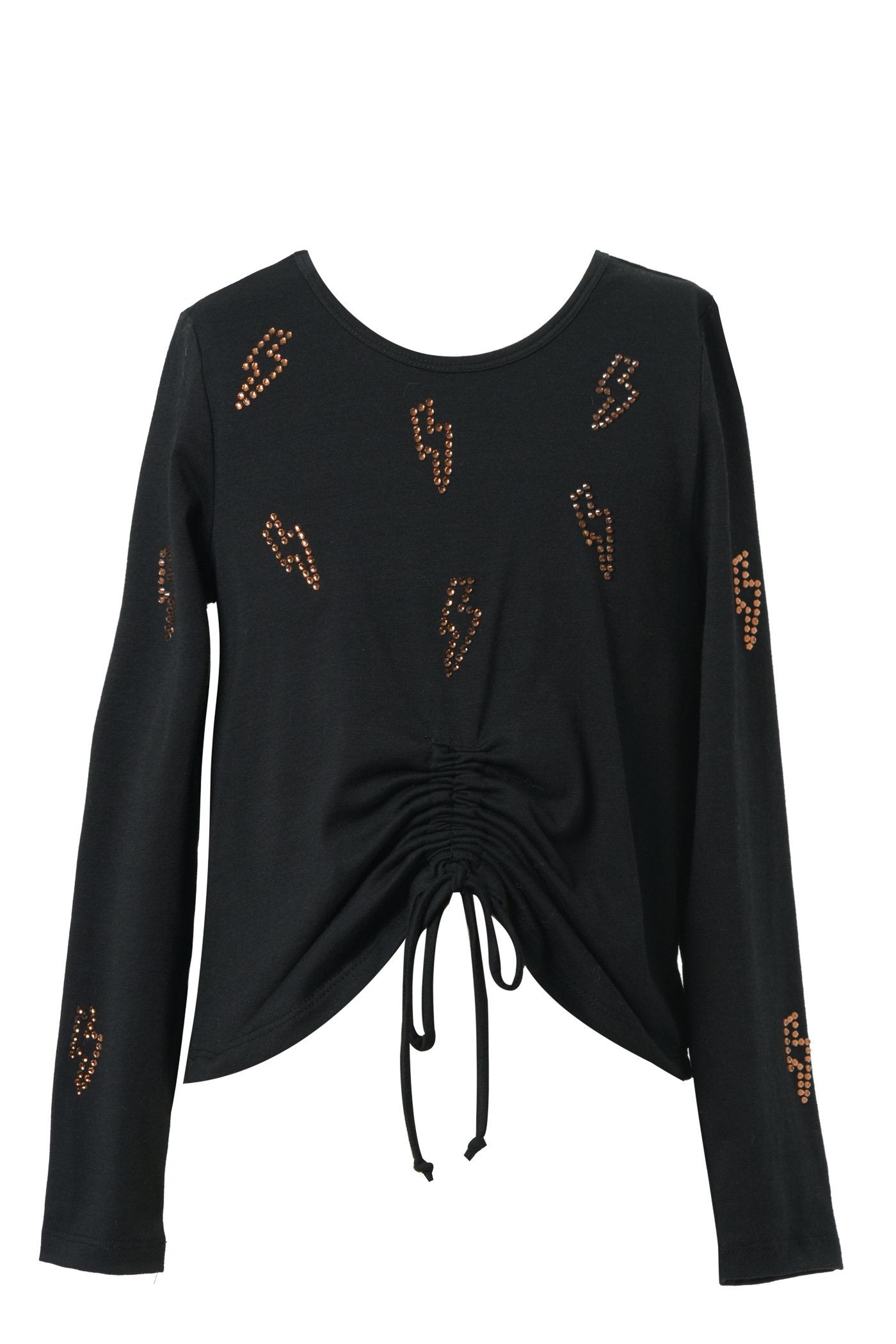 Hannah Banana Little Girl's Rhinestone Thunder Ruched Top