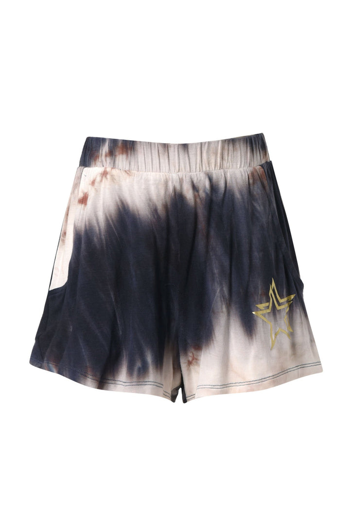 Hannah Banana Little Girl's Tie Dye Gold Star Print Shorts