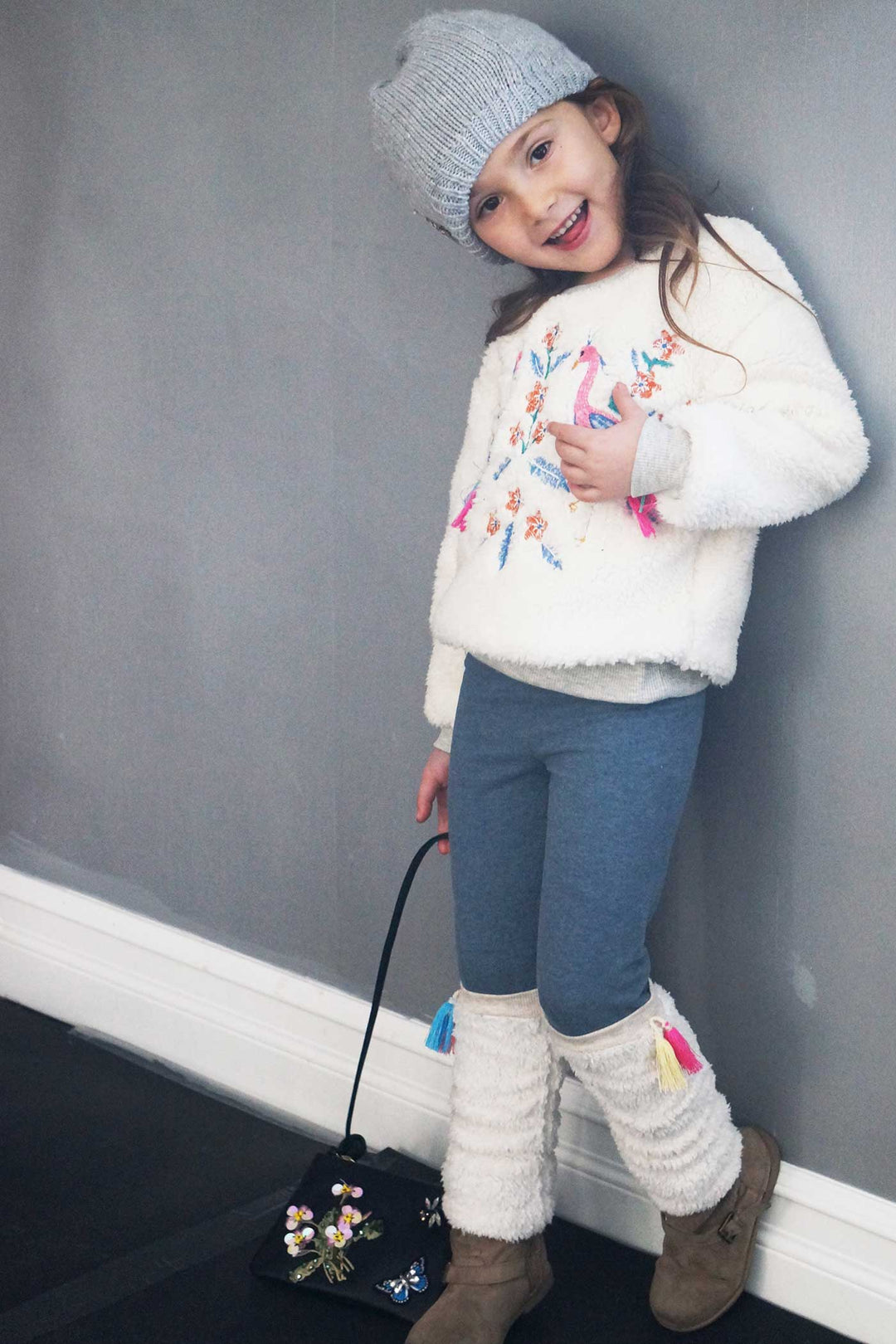 Hannah Banana Girls Sherpa Calf Leggings