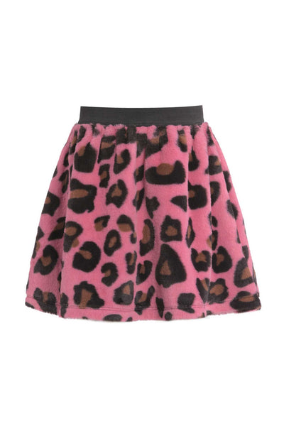 Hannah Banana Girls Animal Print Faux Fur Mini Skirt