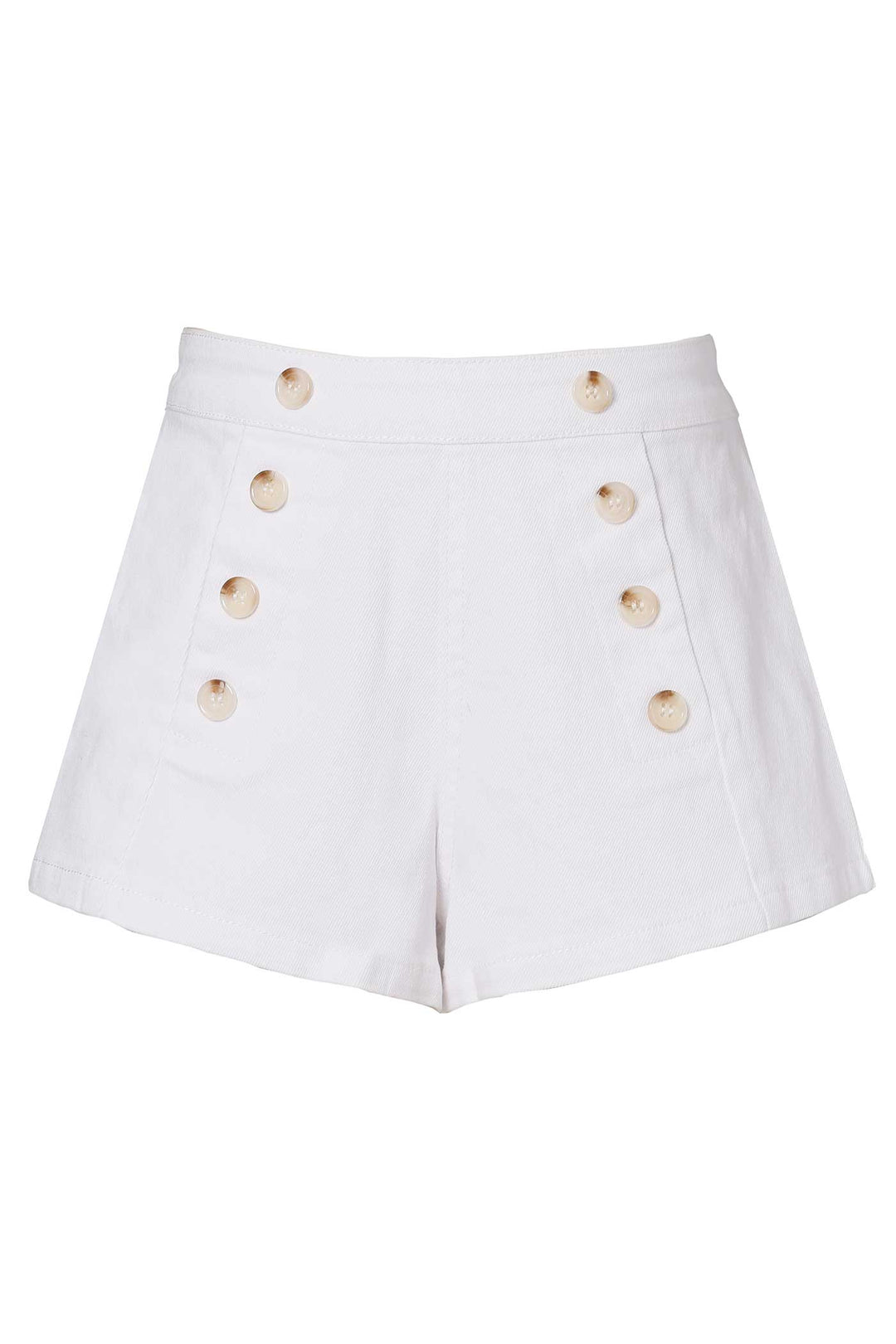 Hannah Banana Little Girls High Waisted Button Trim Decorated Denim Jean Shorts