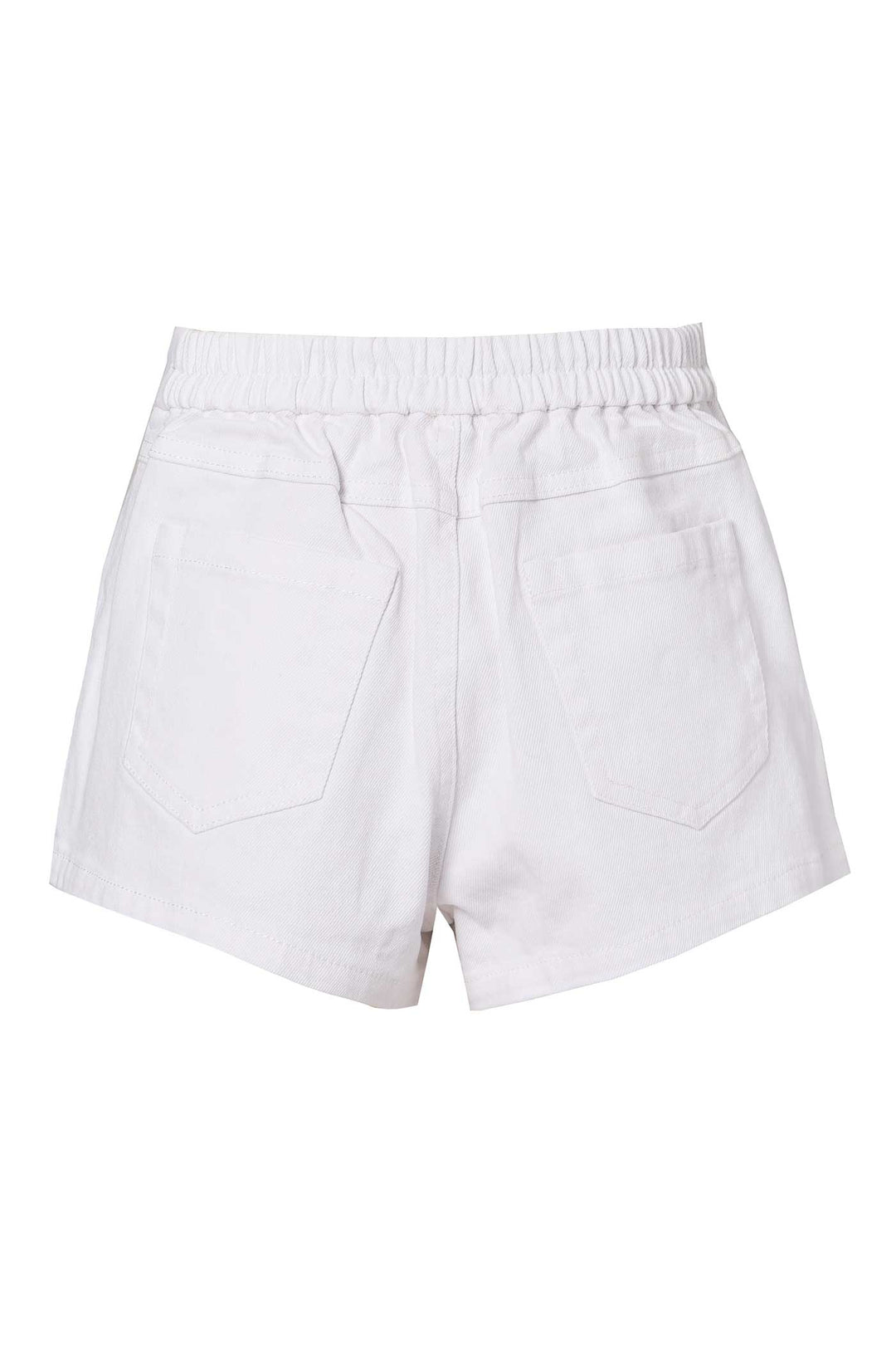 Hannah Banana Little Girls High Waisted Button Trim Decorated Denim Jean Shorts