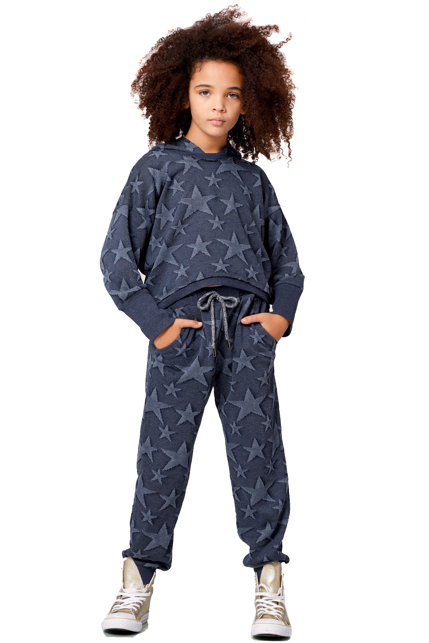Hannah Banana Little Girl's Star Knitted Hoodie Sweatshirt