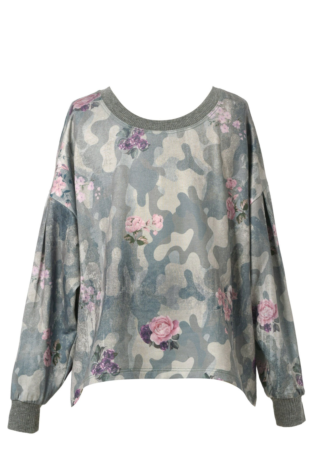 Hannah Banana Little Girl's Floral Camo Printed Crewneck Top