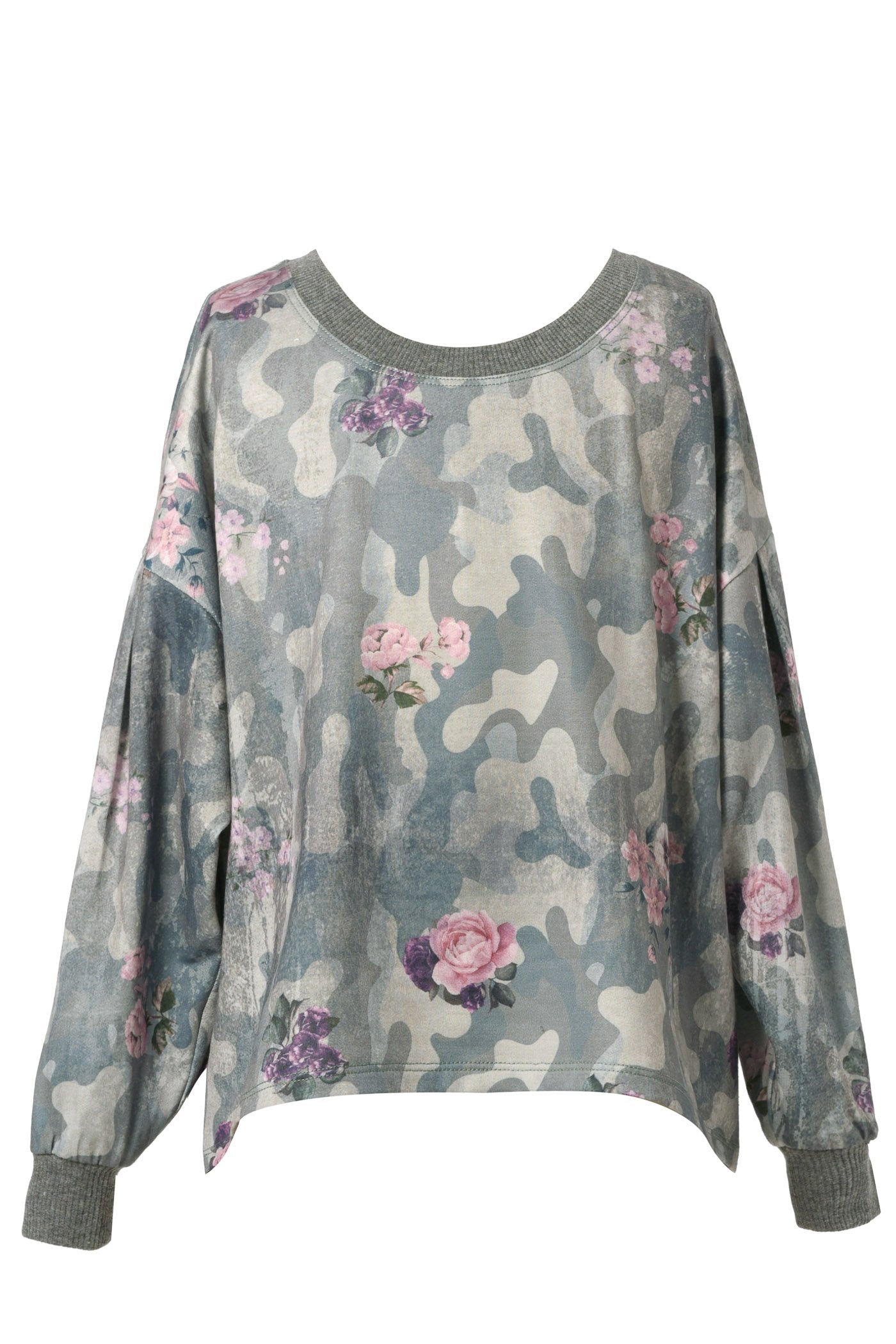 Hannah Banana Little Girl's Floral Camo Printed Crewneck Top