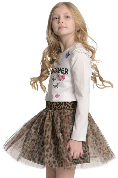 Hannah Banana Girls Animal Print Tutu Skirt