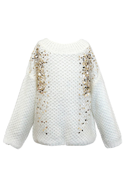 Hannah Banana girls gold sequin sweater