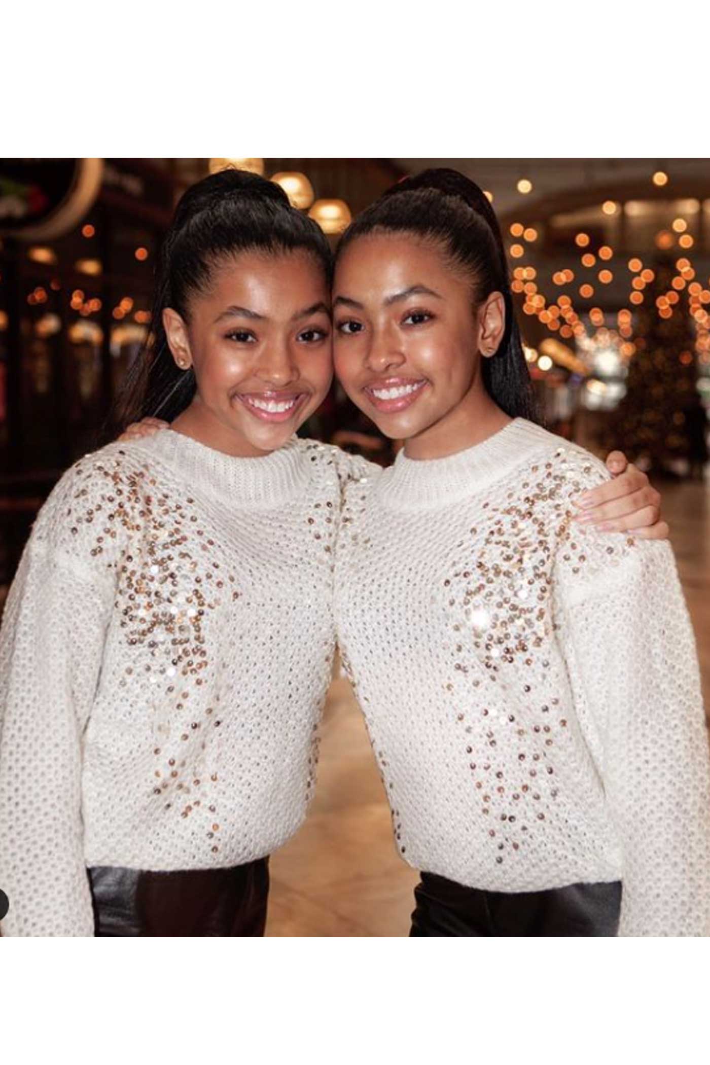 Hannah Banana girls gold sequin sweater