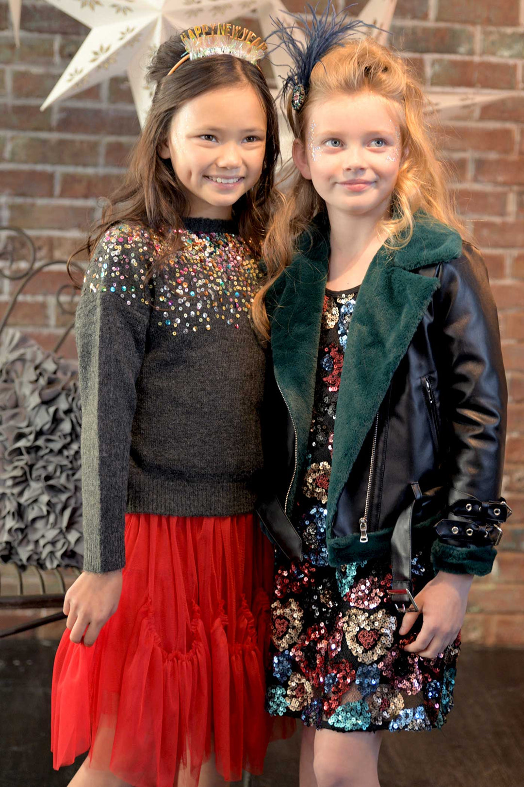 Hannah Banana Big Girls Colorful Sequin Embroidered Sweater