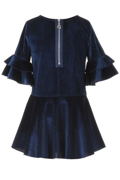 Hannah Banana Little Girls Three Quarter Sleeve Velvet Dress