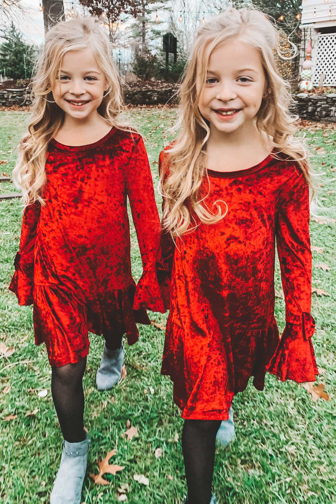 Hannah Banana Little Girls Long Sleeve A-line Velvet Dress