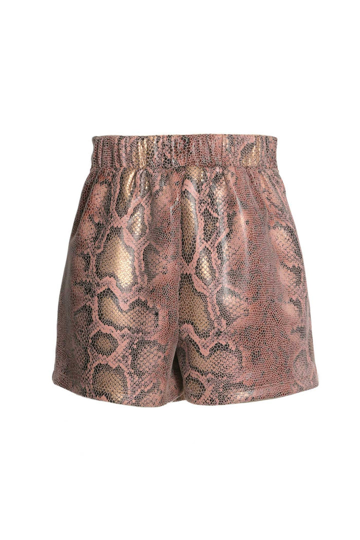 Hannah Banana Girls Animal Print Faux Leather Skorts