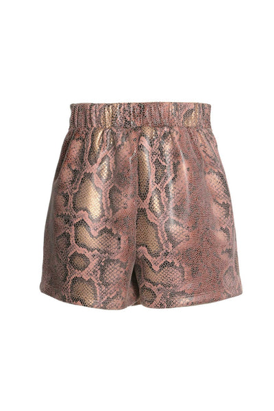 Hannah Banana Girls Animal Print Faux Leather Skorts