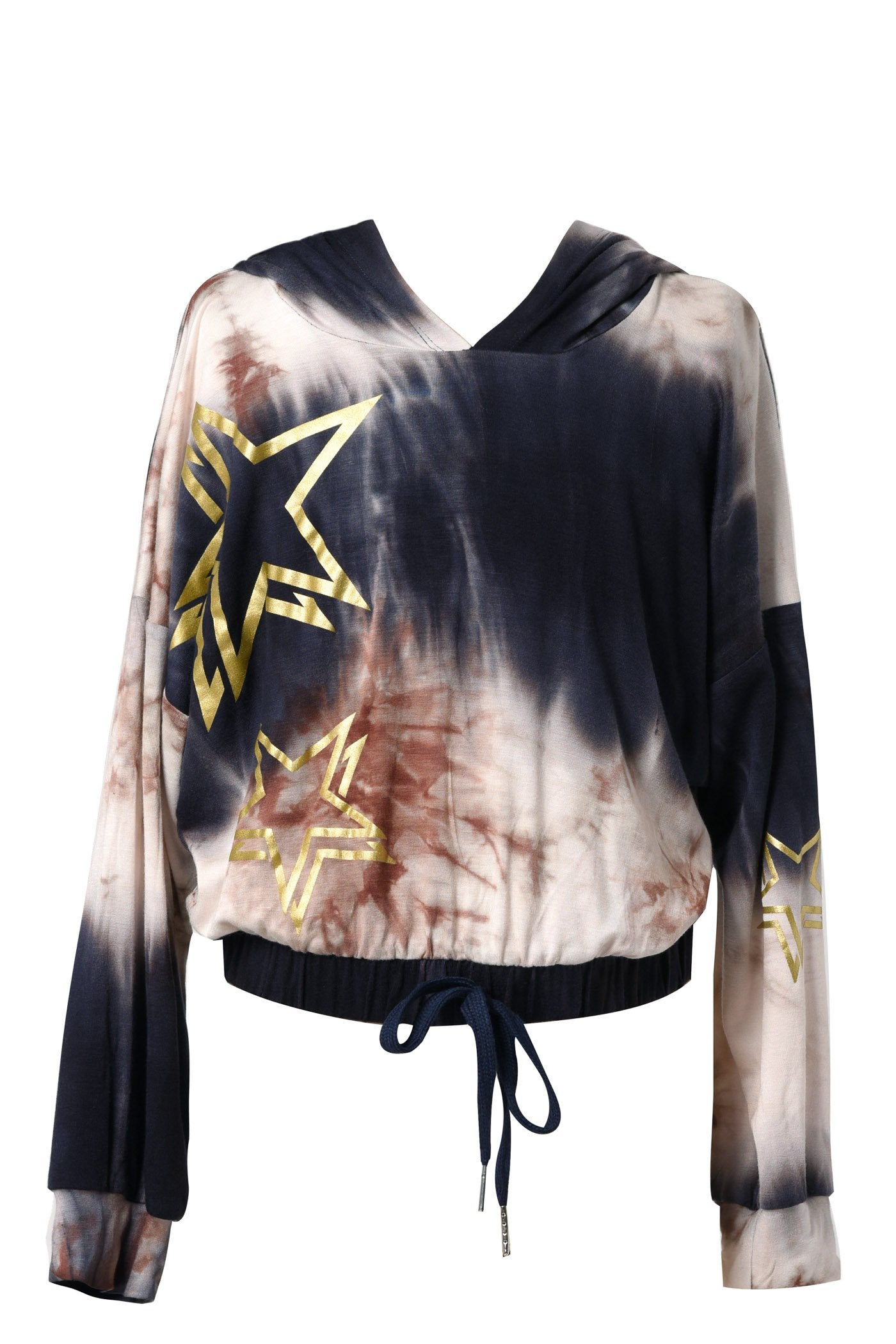 Hannah Banana Little Girl's Tie Dye Gold Star Print Hoodie