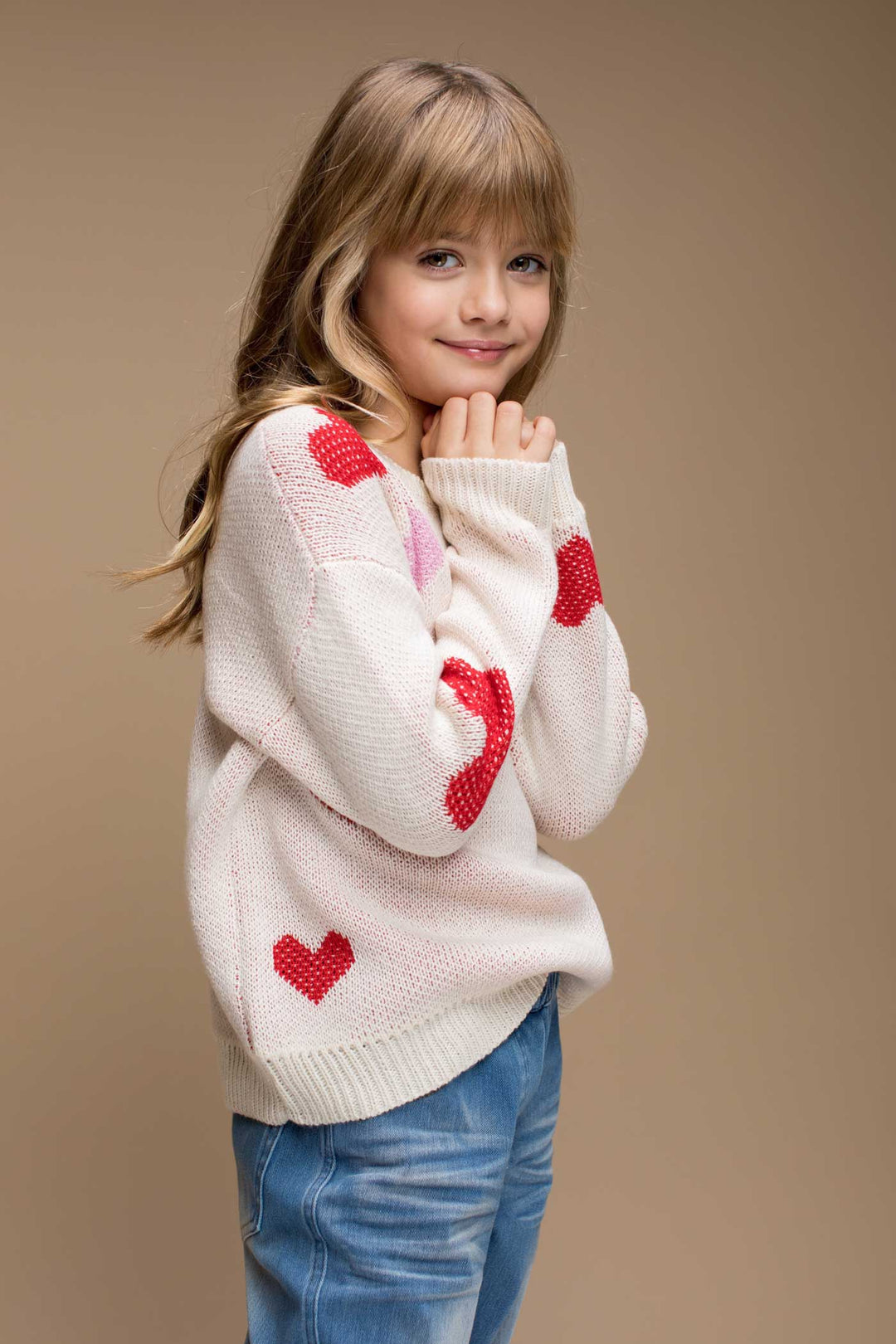 Hannah Banana Little Girl's Multi Color Heart Sweater